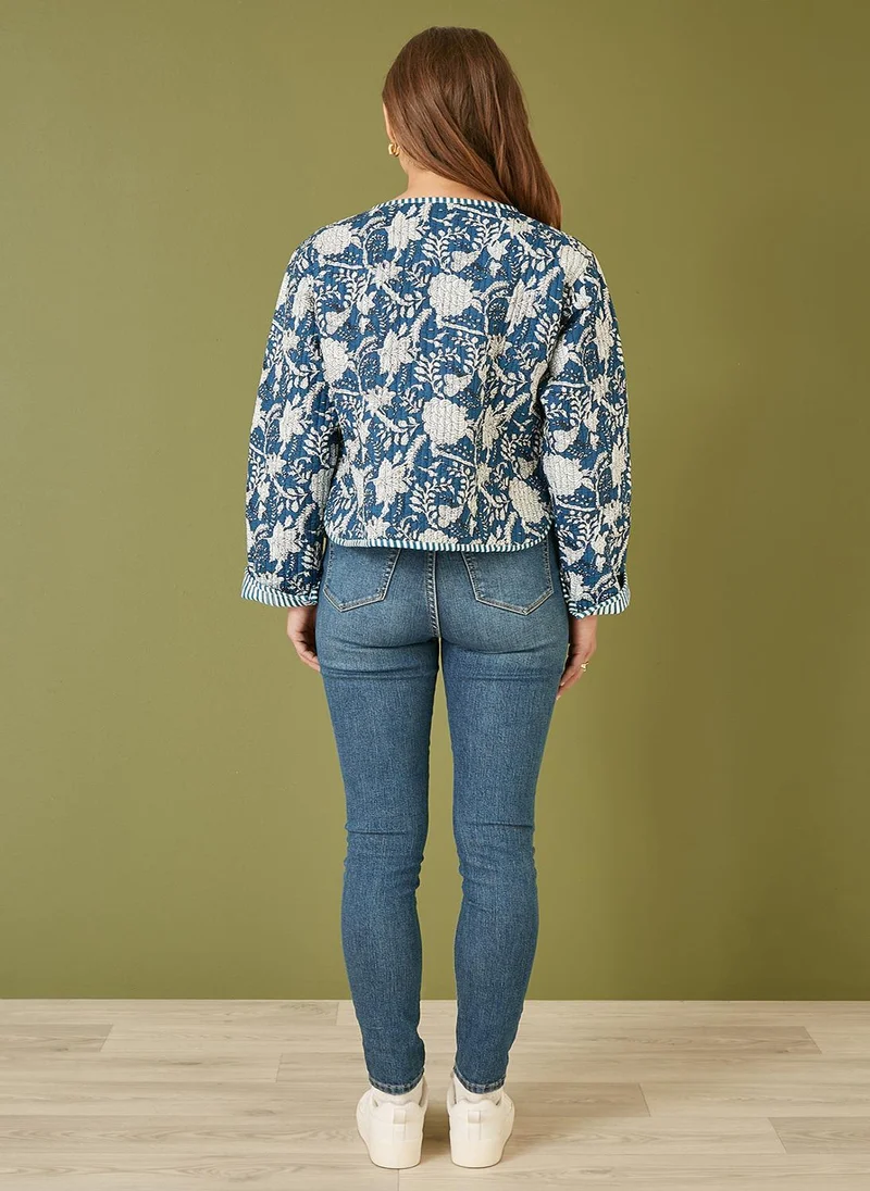 Yumi Floral Patchwork Reversible Cotton Jacket