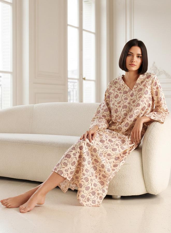 Splash FAV Night Dress Long Sleeves Printed Cotton - Image 5