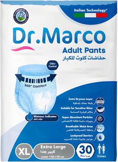Dr. Marco Adult Culotte Diaper Size Xl 30 Count With Wetness Indicator  - Image 1