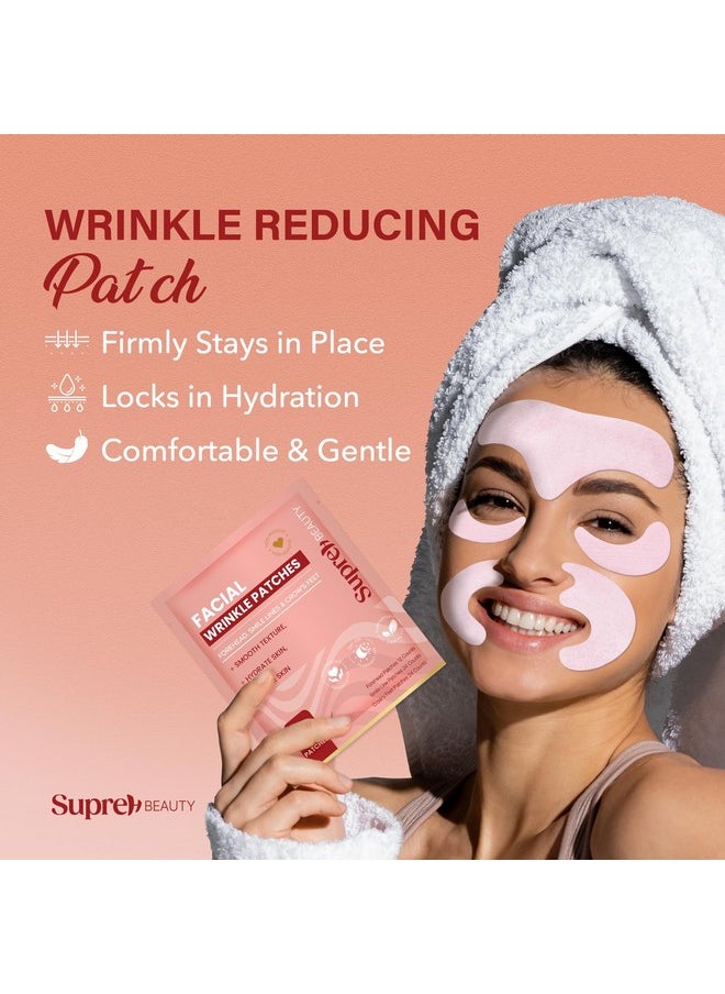 SupreH Facial Wrinkle Patches for Anti-Wrinkle: Smile Line Patches Under Eye and Forehead 3 in 1 Set - Overnight Easy Stay with Peptide Collagen 36 PCS