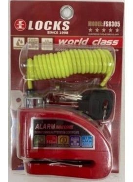 World Class Locks 110 Db Disk Lock with Red Alarm