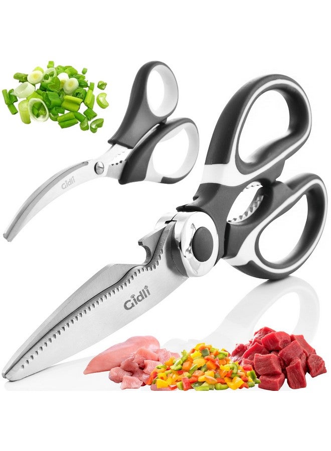 Gidli Kitchen Shears by Gidli - Lifetime Replacement Warranty - Includes Seafood Scissors As a Bonus - Heavy Duty Utility Stainless Steel All Purpose Ultra Sharp Scissors for Food - Cooking Shears  - Image 1