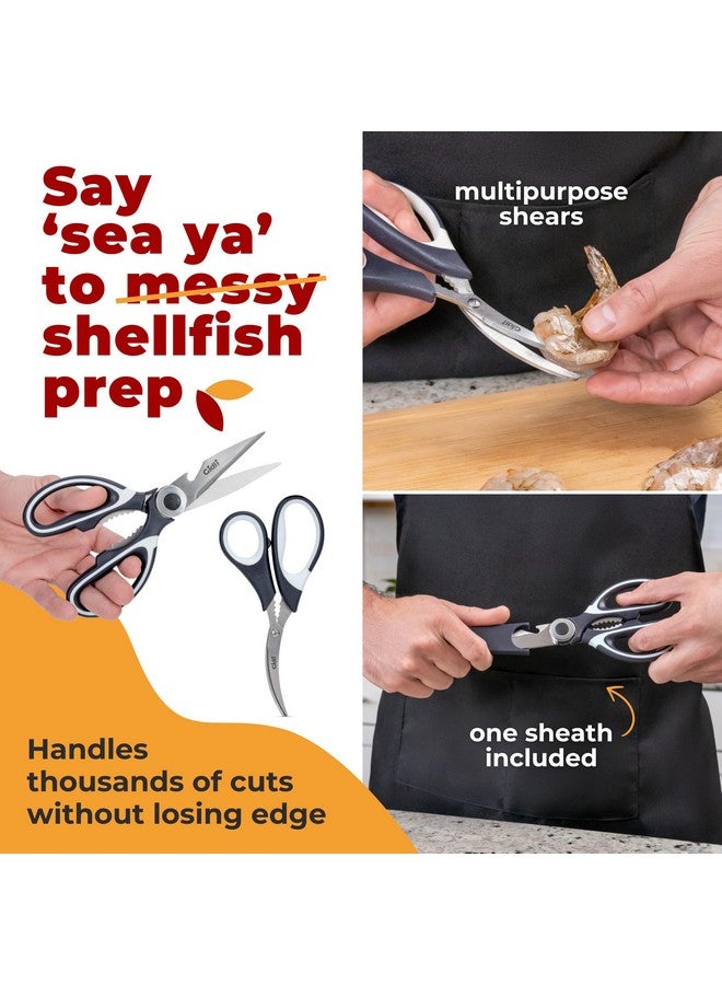 Gidli Kitchen Shears by Gidli - Lifetime Replacement Warranty - Includes Seafood Scissors As a Bonus - Heavy Duty Utility Stainless Steel All Purpose Ultra Sharp Scissors for Food - Cooking Shears  - Image 3