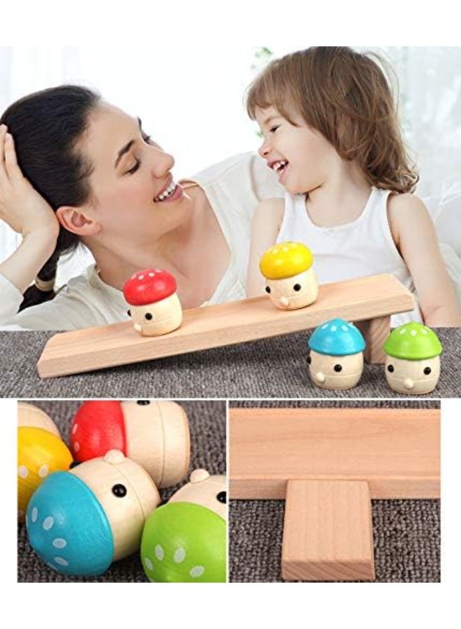 JscubeR Wooden Slide Mushroom Growing Educational Toy – Montessori Early Learning & Sensory Play - Image 3