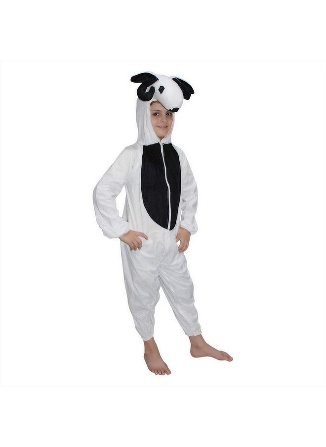 Kaku Fancy Dresses Kaku Fancy Dresses Fleece Sheep Farm Animal Costume For Kids - White & Black, 5-6 Years | Animal Fancy Dress For Boys & Girls  - Image 2