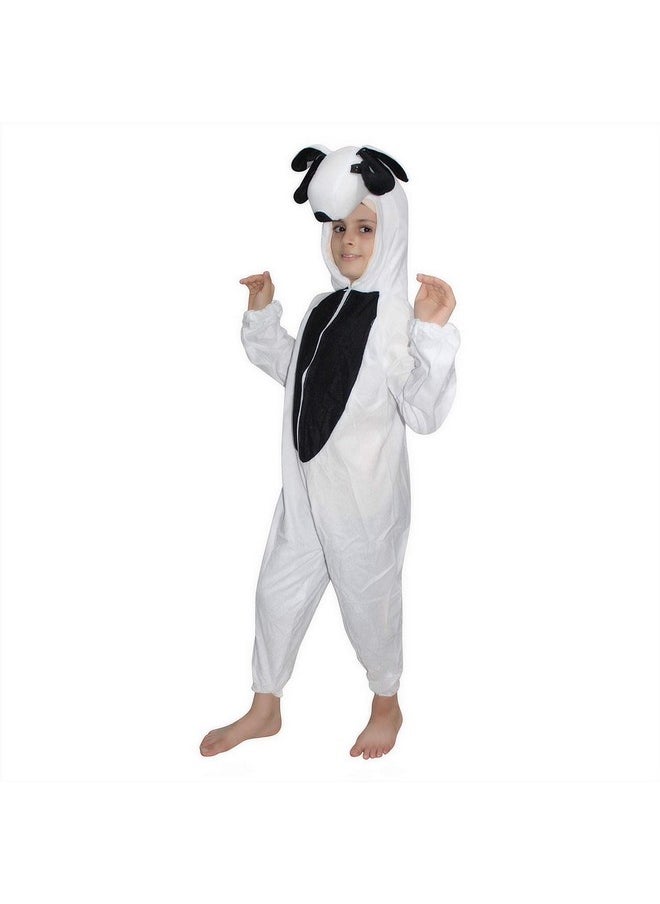 Kaku Fancy Dresses Kaku Fancy Dresses Fleece Sheep Farm Animal Costume For Kids - White & Black, 5-6 Years | Animal Fancy Dress For Boys & Girls  - Image 3