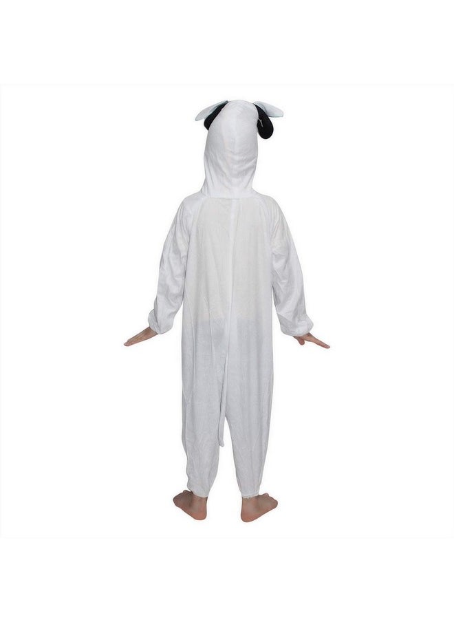 Kaku Fancy Dresses Kaku Fancy Dresses Fleece Sheep Farm Animal Costume For Kids - White & Black, 5-6 Years | Animal Fancy Dress For Boys & Girls  - Image 4