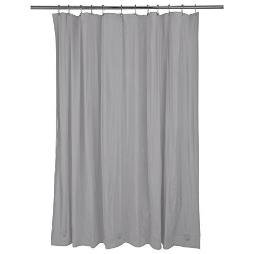 Bath Bliss PVC Heavy Shower Curtain Liner 12 Rust Resistant Metal 3 Weighted Magnet Hem 4G Grommets Silver