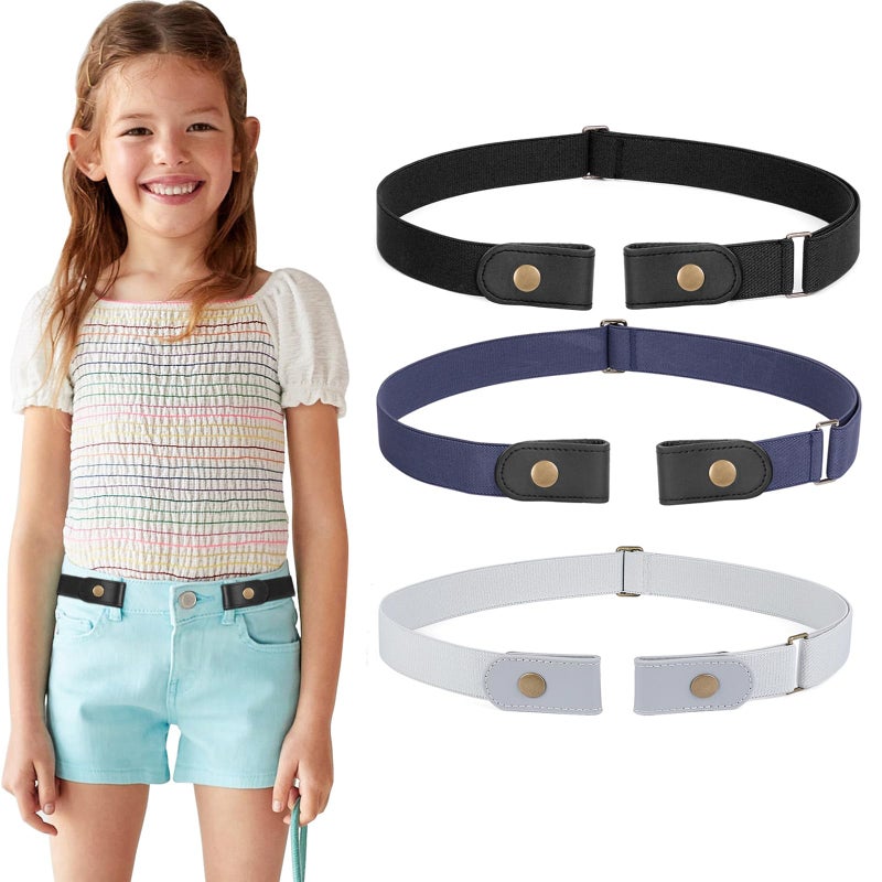WERFORU No Buckle Stretch Belt for Kids Boys and Girls, Adjustable Waist Belt up to 24 Inches - Image 1