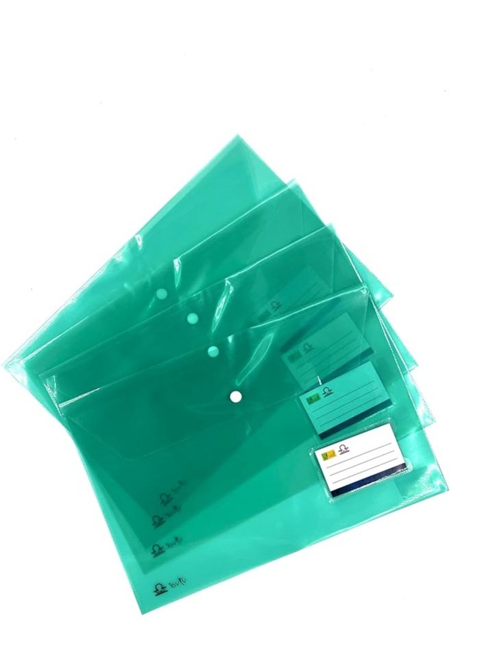 Libra Document Folder Assorted Colours with Name Card and Bag-Button, 0.12mm,– Durable, Stylish, and Secure Storage for Documents, Files, and Papers  - Image 1