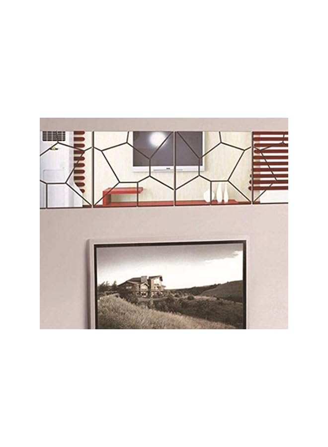 Zaboon Removable Mirror Wall Stickers Acrylic Mural Sticker Home Decoration Silver - Image 2