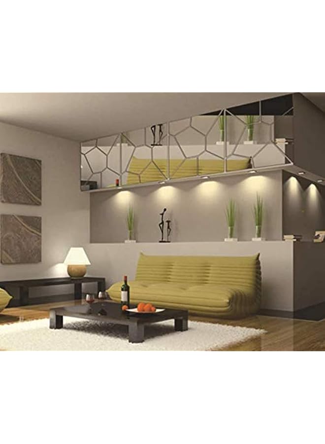 Zaboon Removable Mirror Wall Stickers Acrylic Mural Sticker Home Decoration Silver - Image 1