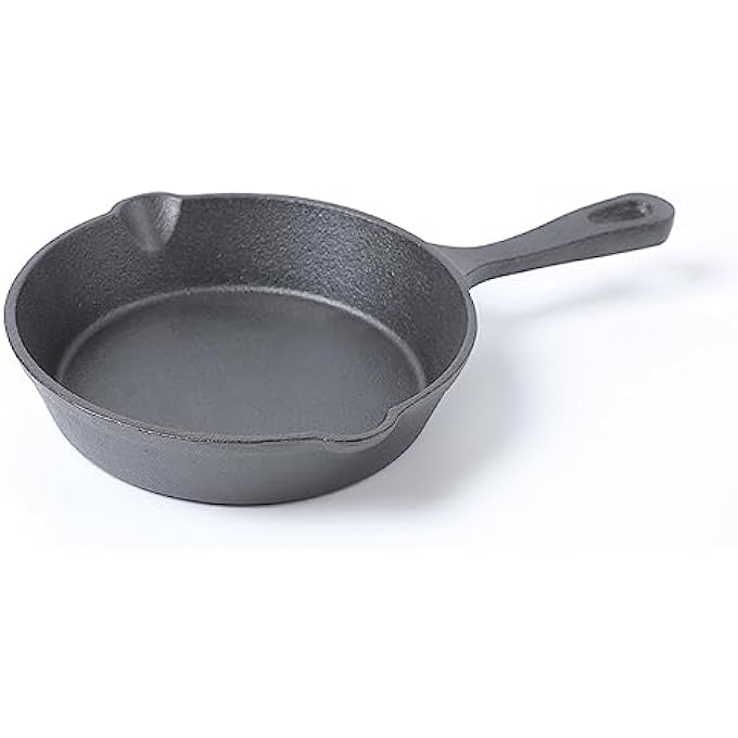 HAWOK Mini Pre Seasoned Cast Iron SkilletDia6 Inch Round Pan Cast Iron Server Frying Pan - Image 1