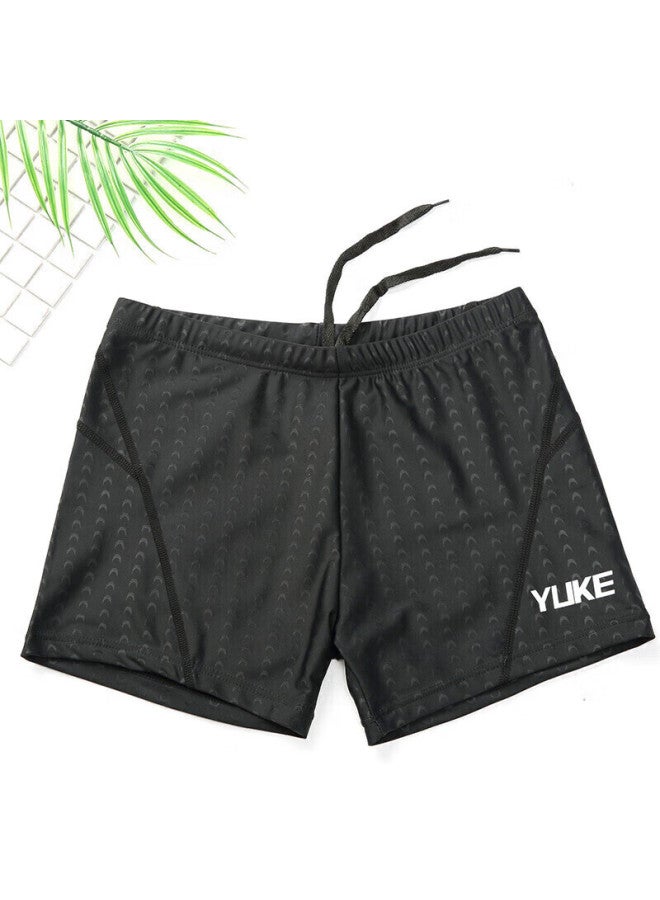 Yuke Men's Swim Trunks Comfortable Quick-dry Shark Skin Pattern Short Swimming Shorts B23 Black 4XL - Image 2