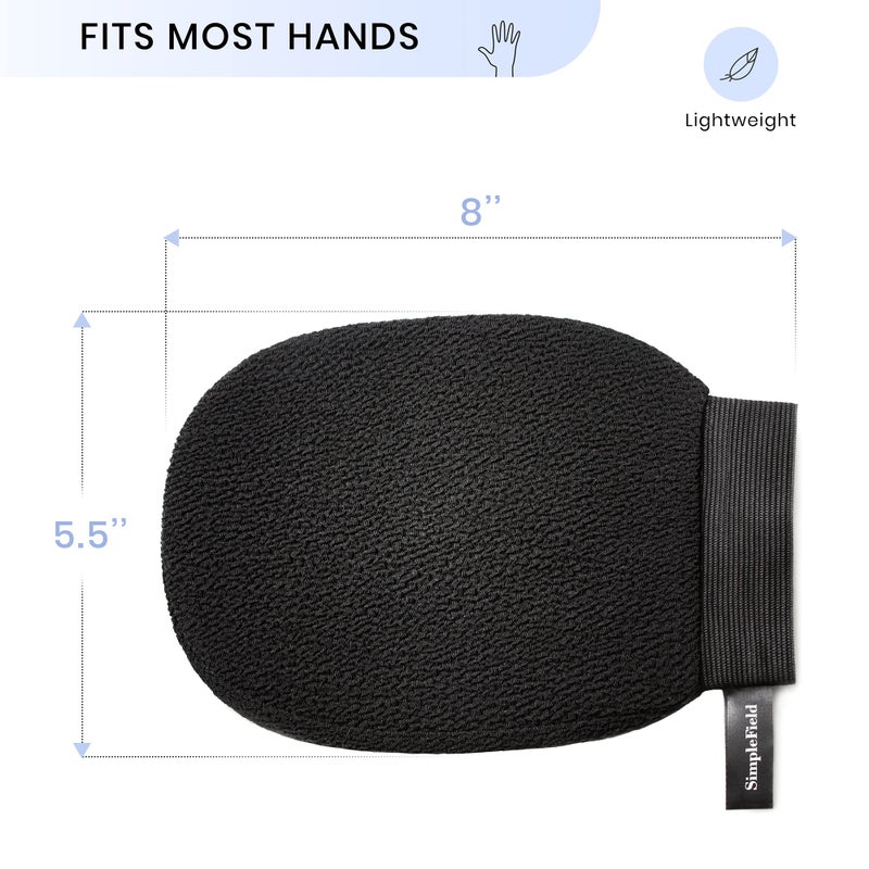 SimpleField Korean Exfoliating Mitt for Remove Dead Skin. 2 Pack 100% Viscose Kessa Deep Exfoliating Gloves for Body Scrub, Keratosis Pilaris and Self Tanning. Easily Smooth Skin Surface. - Image 5