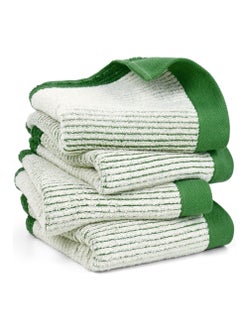 Excefore Hand Towels for Bathroom, Towels 4 Pack Premium Hand Towels Set, Cotton Towels with Jacquard Weave Deign, Ultra Soft and Highly Absorbent Towels, for Bathroom, Gym, Shower, Hotel, and Spa (Green)  - Image 1