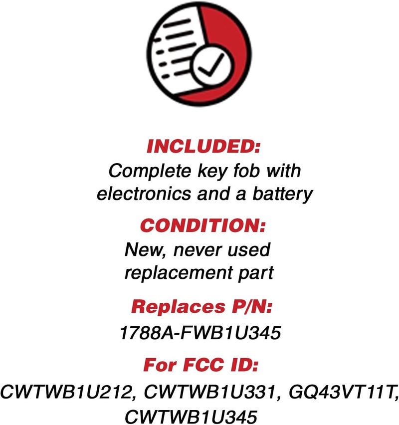 KeylessOption Keyless Entry Remote Control Fob with Ignition Key (Pack of 2) - Image 3