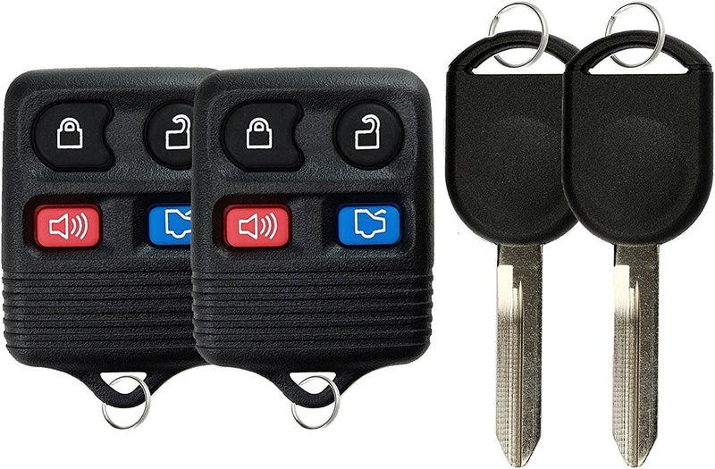 KeylessOption Keyless Entry Remote Control Fob with Ignition Key (Pack of 2) - Image 1