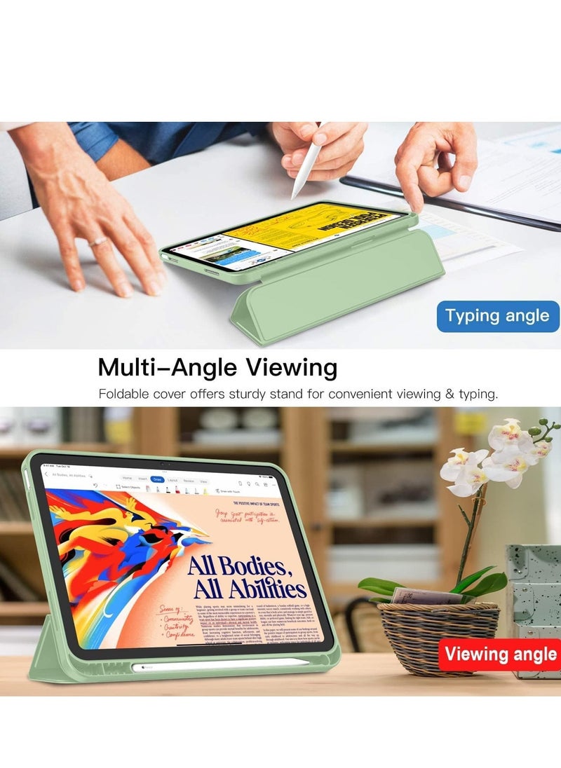 Raxoom New iPad 10.9 Inch Case 2022 (10th Gen) with Pencil Holder â€“ Trifold Stand Smart Case, Soft TPU Back, Auto Wake/Sleep (Matcha Green) - Image 5