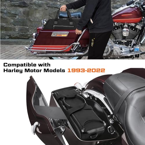 HODRANT Motorcycle Saddlebag Liner Bag, Saddlebag Organizer with Orange Liner, Compatible with Harley Davidson 1993-2022 Touring Road Glide Street Glide Electra Glide Road King Hard Saddlebag, 1 Bag - Image 2