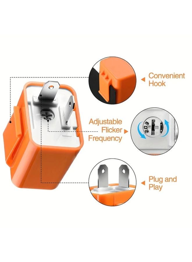 2 قطعة أسود 12 فولت مؤشر LED قابل للتعديل لتتابع إشارة الانعطاف والتحذير من المخاطر للدراجات النارية - Image 5