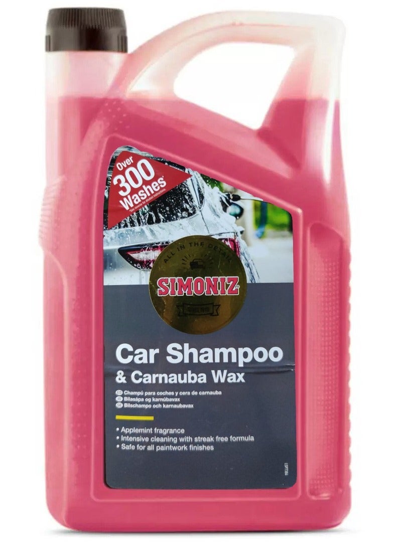 Simoniz Car Shampoo and Carnauba Wax with Streak Free Formula Apple-mint Fragrance 5 L - Image 1