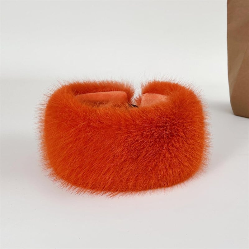 Dikoaina Womens Faux Fur Headband Winter Earwarmer Earmuff Ski - Image 2