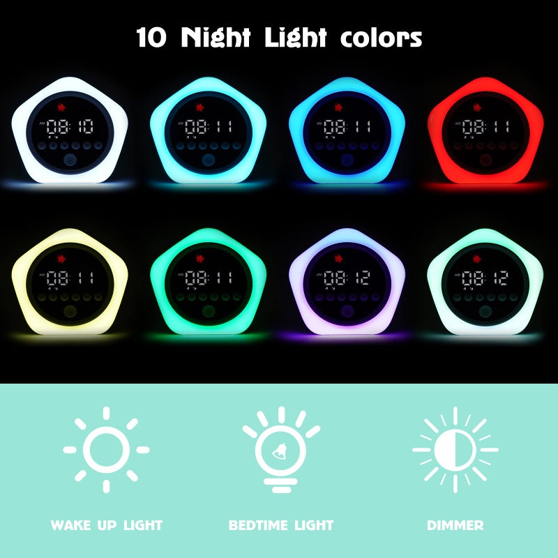 Annngul Kids Alarm Clock  Ok To Wake Clock With Green Light Red Light  Toddler Sleep Training Clock For Children - Image 3