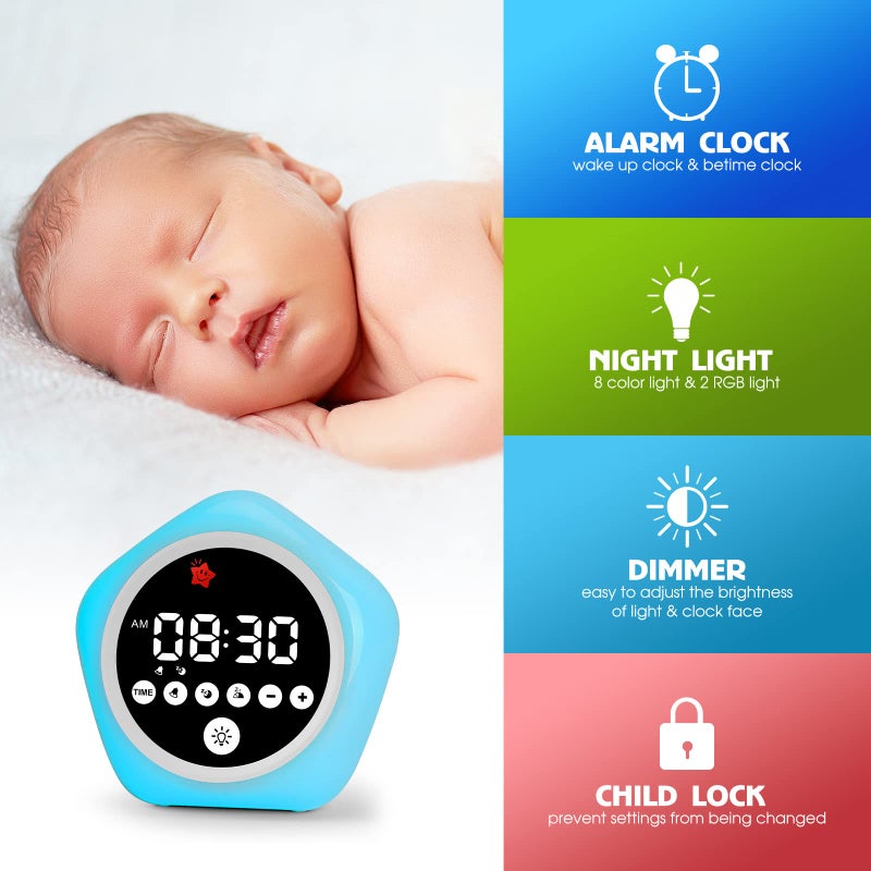 Annngul Kids Alarm Clock  Ok To Wake Clock With Green Light Red Light  Toddler Sleep Training Clock For Children - Image 5