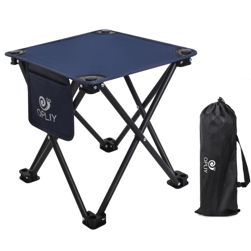 Opliy Camping Stool Folding Small Chair Portable Camp Stool for Camping Fishing Hiking Gardening and Beach Camping Seat with Carry Bag Blue