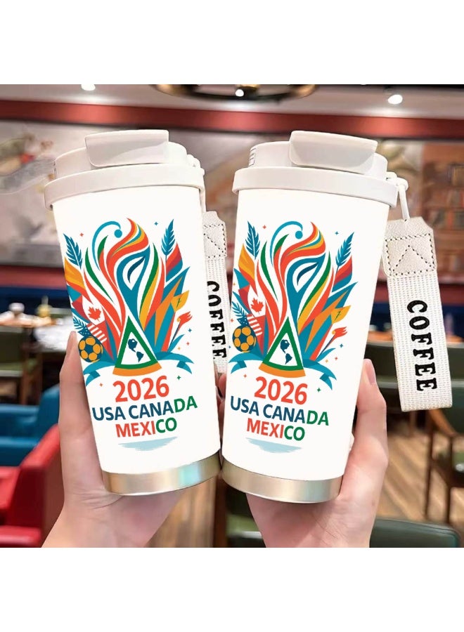 FIFA 520ml World Cup Printed Stainless Steel Insulated Water Bottle Double Wall Vacuum Thermal Flask Leakproof Cup for Hot & Cold Drinks - Image 3