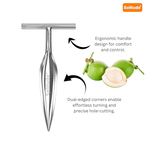 Solitude Stainless Steel Tender Coconut Opener Machine, Coconut Driller | Coconut Husk Remover, Water Extractor Smart Kitchen Tool - Image 3