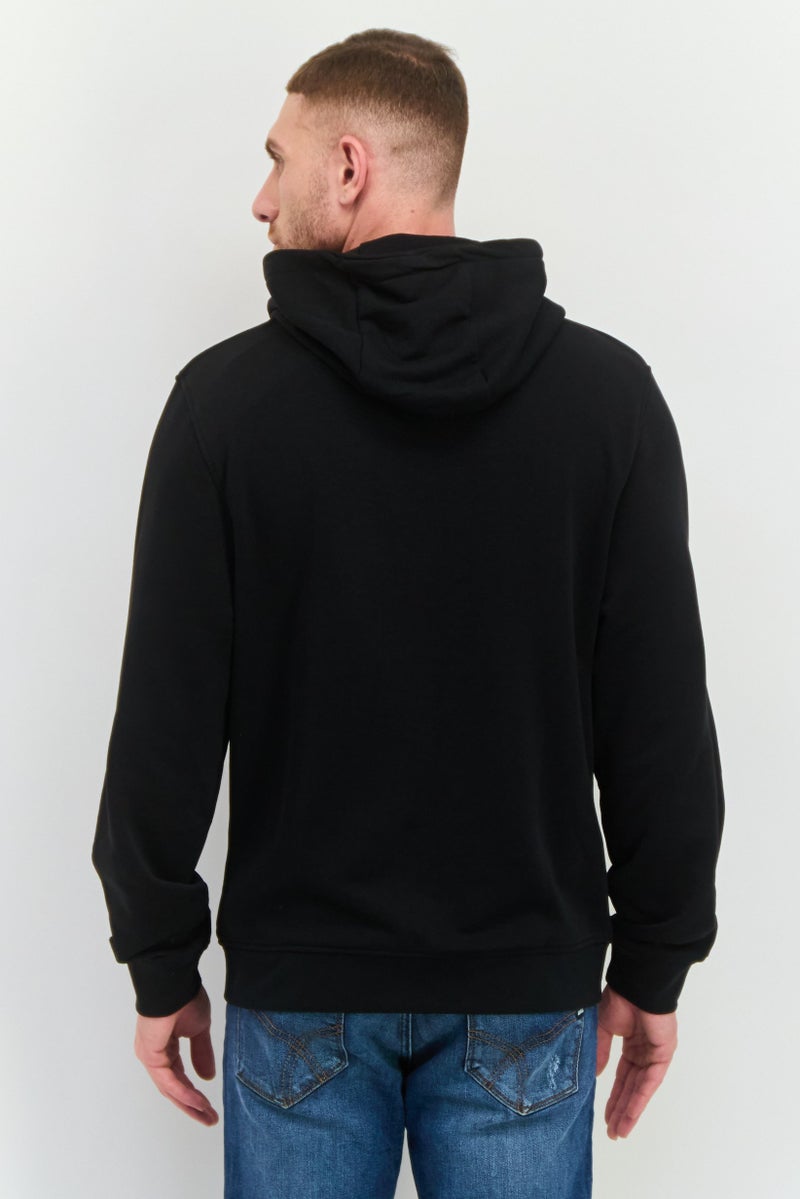 CROSSHATCH Men Brand Logo Long Sleeves Full Zip Hoodie, Black - Image 3