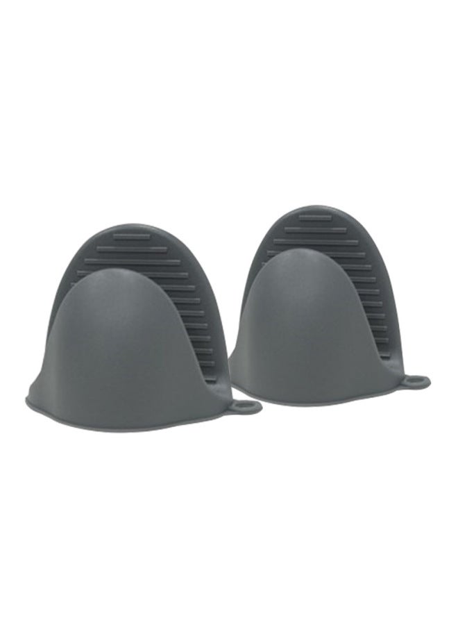 Square Air Fryer Silicone Pot Baking Tray Air Fryer Silicone Mat Daily Kitchen Baking Utensils Square Coated Tray-Specifications:Baking Pan Heat Insulation Hand Clip (gray) - Image 1
