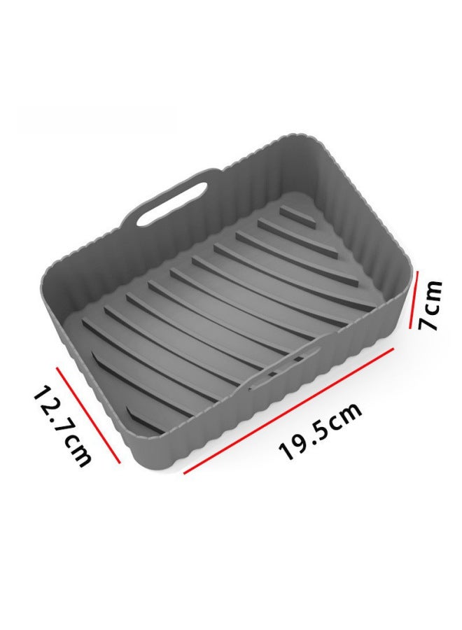 Square Air Fryer Silicone Pot Baking Tray Air Fryer Silicone Mat Daily Kitchen Baking Utensils Square Coated Tray-Specifications:Baking Pan Heat Insulation Hand Clip (gray) - Image 4
