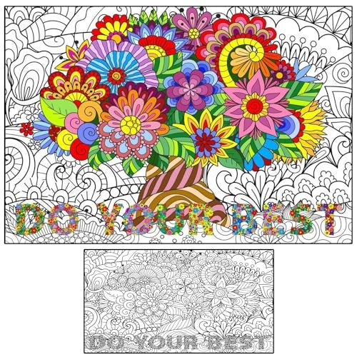 ALNETI Giant Coloring Poster for Adults and Kids - Large Wall Coloring Posters for Adults at Work Office Motivational - Huge Tree of Life to Color for Classroom - Extra Large Adult Sheet Big Jumbo Size - Image 1