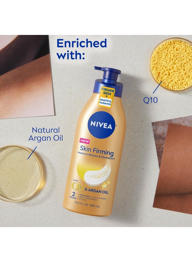 Nivea Skin Firming Melanin Beauty And Hydration Body Lotion With Q10 And Argan Oil, Firmer Skin In As Little As Two Weeks, 16.9 Fl Oz Bottle - Image 2