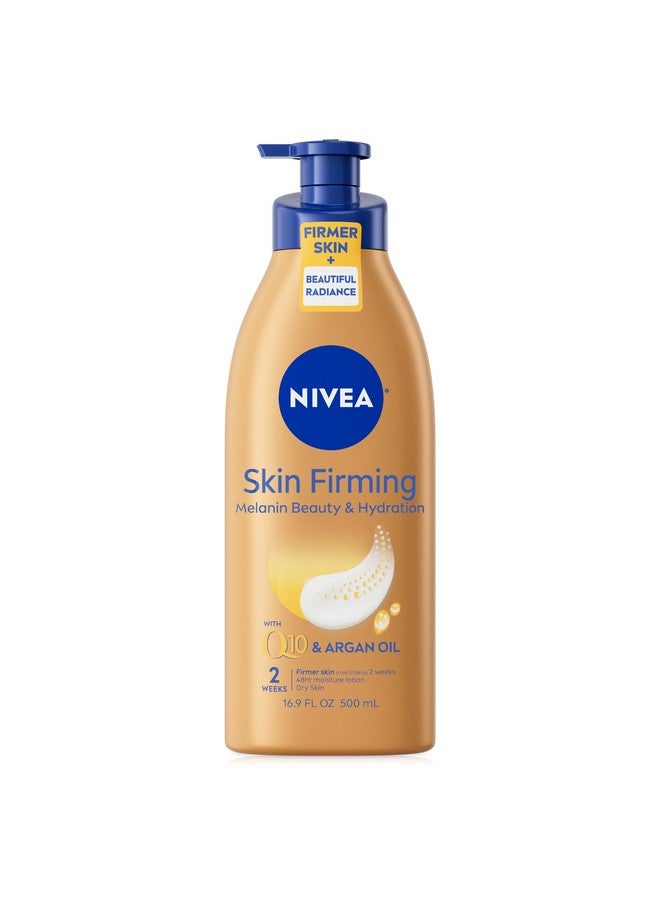 Nivea Skin Firming Melanin Beauty And Hydration Body Lotion With Q10 And Argan Oil, Firmer Skin In As Little As Two Weeks, 16.9 Fl Oz Bottle - Image 1
