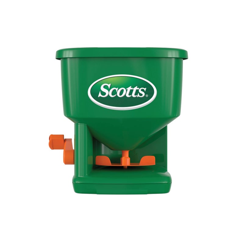 Scotts Whirl Hand-Powered Spreader - for Grass Seed, Lawn Fertilizers, Salt, and Ice Melt, Handheld Spreader Holds up to 1,500 sq. ft. of Product - Image 1
