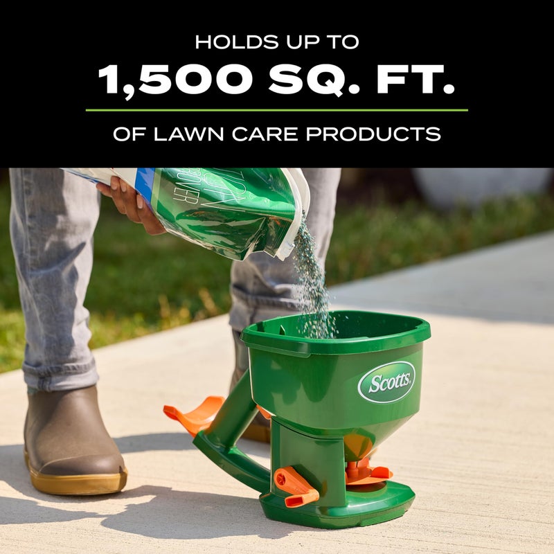 Scotts Whirl Hand-Powered Spreader - for Grass Seed, Lawn Fertilizers, Salt, and Ice Melt, Handheld Spreader Holds up to 1,500 sq. ft. of Product - Image 4