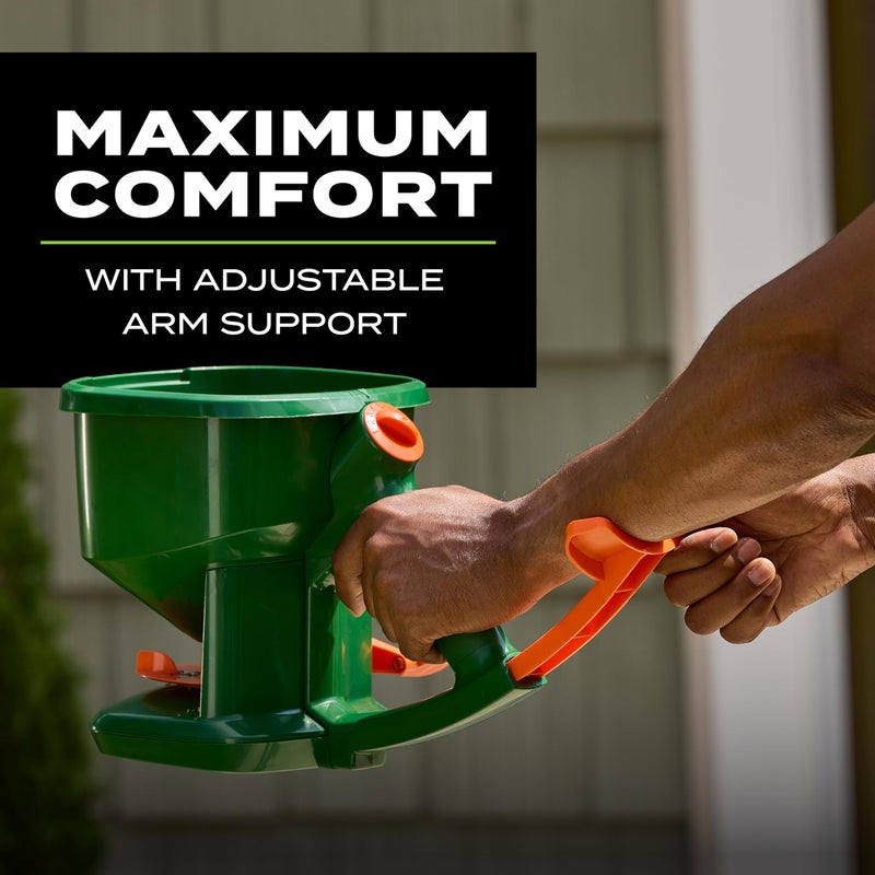 Scotts Whirl Hand-Powered Spreader - for Grass Seed, Lawn Fertilizers, Salt, and Ice Melt, Handheld Spreader Holds up to 1,500 sq. ft. of Product - Image 5