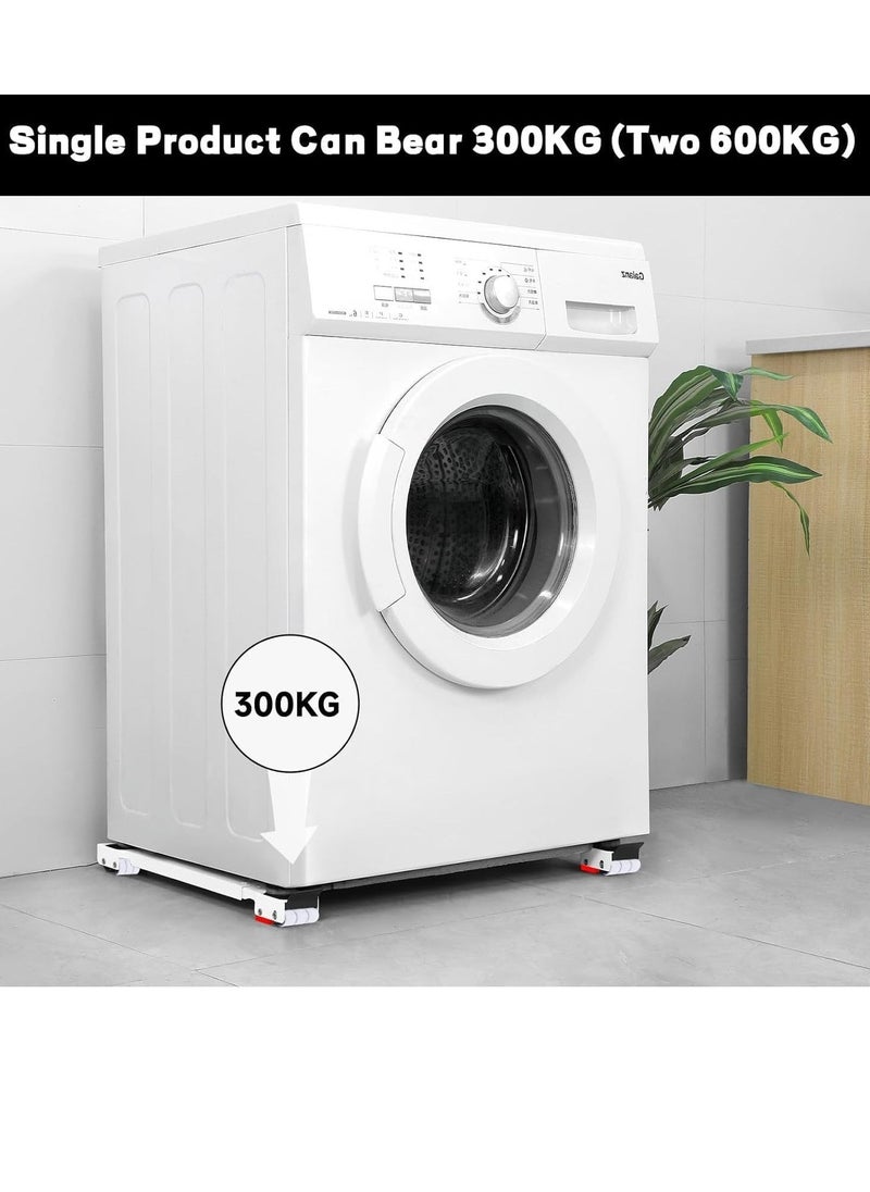 "Adjustable Washing Machine Wheels with Non-Slip Shock-Absorbing Rubber Base – 300kg Load Capacity, for Washers, Dryers, Refrigerators, Sofas, Cupboards"
