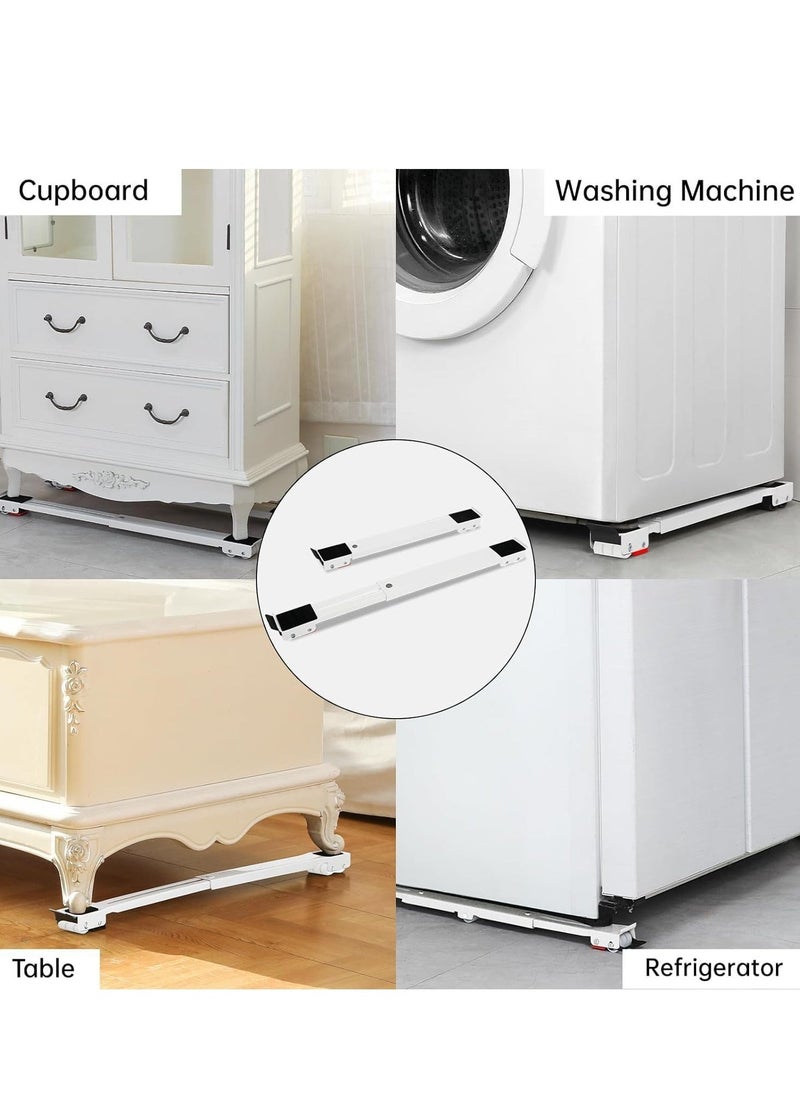 "Adjustable Washing Machine Wheels with Non-Slip Shock-Absorbing Rubber Base – 300kg Load Capacity, for Washers, Dryers, Refrigerators, Sofas, Cupboards"