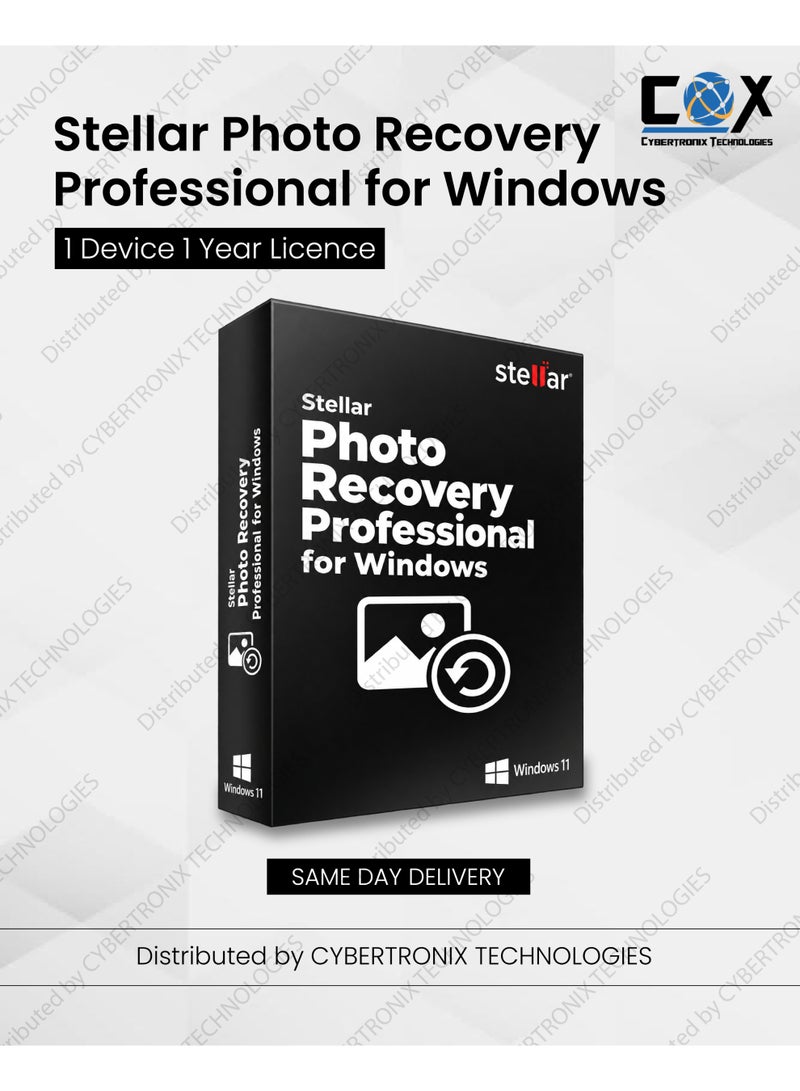 Stellar Photo Recovery Professional for Windows | 1 Device for 1 Year | Digital License | Same Day Delivery