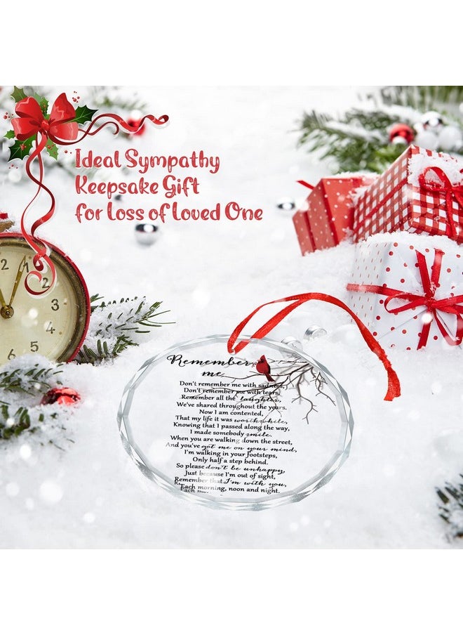 Sieral Sieral 1 Pc Memorial Christmas Ornaments Sympathy Gifts Memory Crystal Christmas Tree Decorations Remember Me Ornaments for Loss of Loved One Bereavement Xmas Gifts (Cardinal Style)  - Image 4