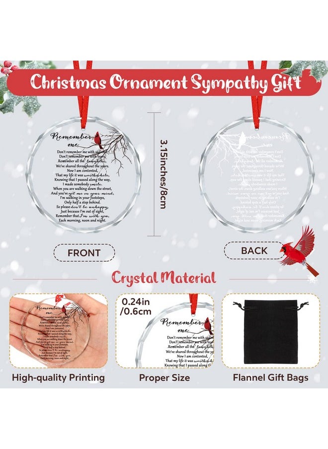 Sieral Sieral 1 Pc Memorial Christmas Ornaments Sympathy Gifts Memory Crystal Christmas Tree Decorations Remember Me Ornaments for Loss of Loved One Bereavement Xmas Gifts (Cardinal Style)  - Image 2