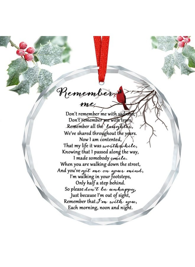 Sieral Sieral 1 Pc Memorial Christmas Ornaments Sympathy Gifts Memory Crystal Christmas Tree Decorations Remember Me Ornaments for Loss of Loved One Bereavement Xmas Gifts (Cardinal Style)  - Image 1