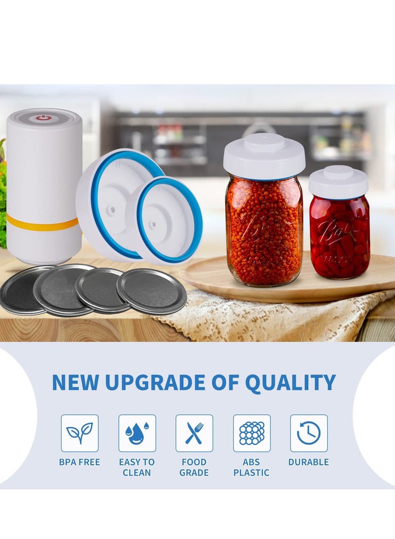 Electric Mason Jar Vacuum Sealer and Accessory Hose Compatible with FoodSaver Sealer, Attachment Kit for Wide  Regular Mouth Jars, Jars Sealing Hood Food Storage - Image 4