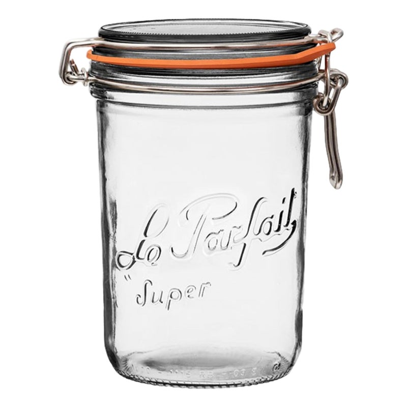 Le Parfait Super Terrine 1L (32oz) French Glass Canning Jar with Airtight Rubber Seal & Wire Bail Closure - BPA-Free Preserving Jar for Water Bath Canning, Food Storage & Gifting - Made in France - Image 1