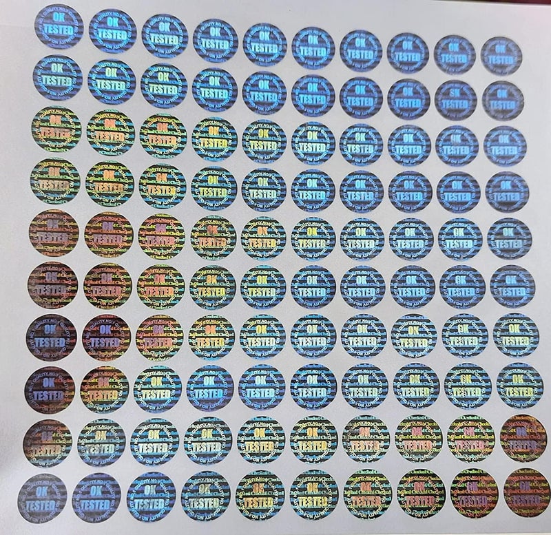 Sehgal Holograms Silver Stickers Round Shape Ok Tested 10 Sheets (13 mm) 1000 Stickers Trustworthy Proof for Quality Assurance - Image 3